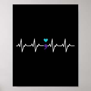 Póster Aviso de prevención del suicidio de Semicolon