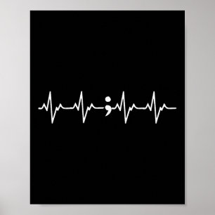 Póster Aviso de prevención del suicidio de Semicolon