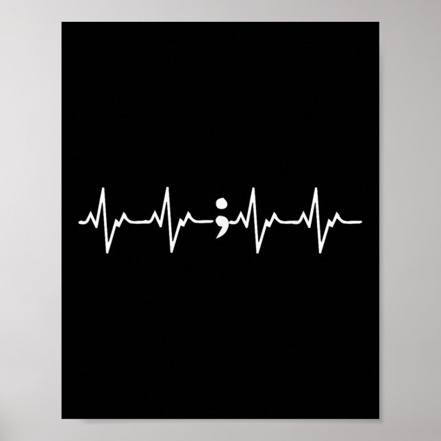Póster Aviso de prevención del suicidio de Semicolon (Frente)
