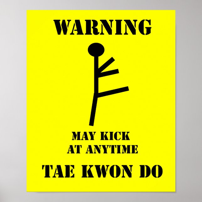 Póster Aviso de Taekwondo de artes marciales (Frente)