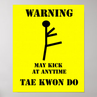 Póster Aviso de Taekwondo de artes marciales