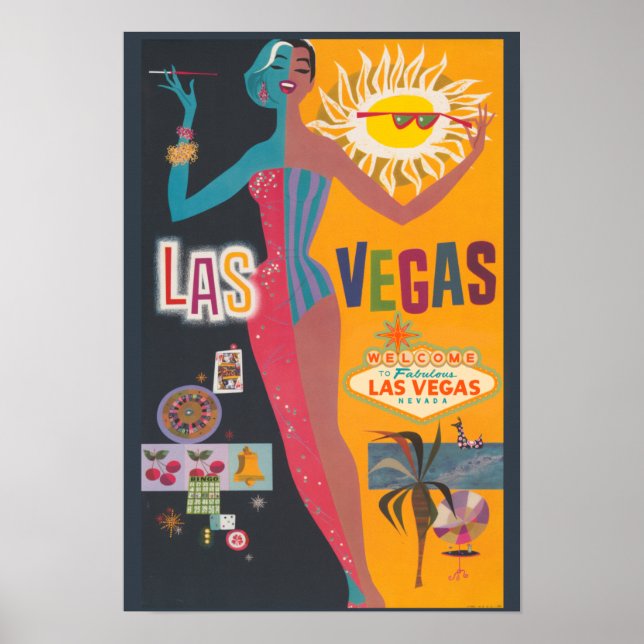 Póster Aviso de viaje de Las Vegas (Frente)