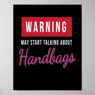 Póster Aviso Hablando De Moda De Los Bolsos De Mano