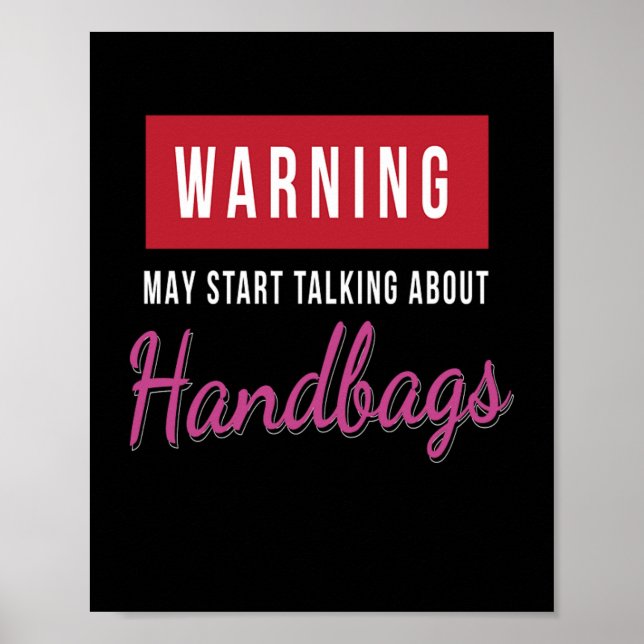 Póster Aviso Hablando De Moda De Los Bolsos De Mano (Frente)