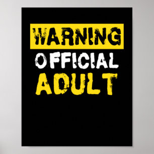 Póster Aviso Oficial Adulto 18 cumpleaños