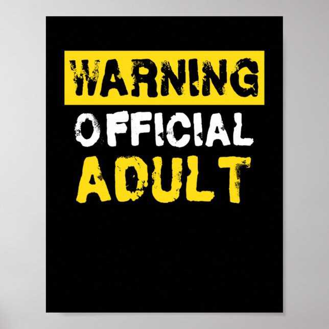 Póster Aviso Oficial Adulto 18 cumpleaños (Frente)