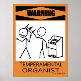 Póster Aviso Poster organista temperatura