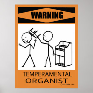 Póster Aviso Poster organista temperatura