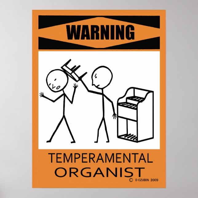 Póster Aviso Poster organista temperatura (Frente)