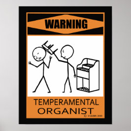 Póster Aviso Poster organista temperatura