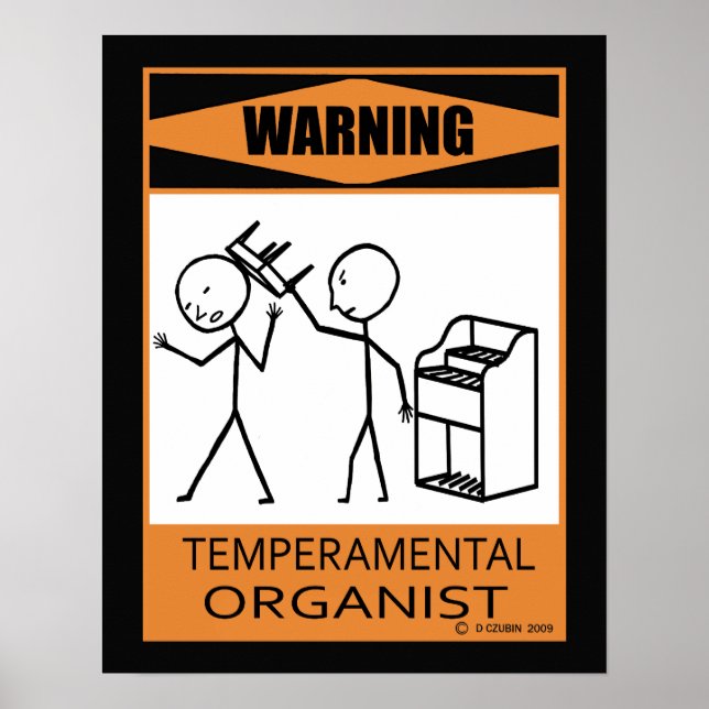Póster Aviso Poster organista temperatura (Frente)
