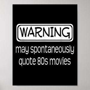 Póster Aviso Puede Citar Espontáneamente Películas De Los