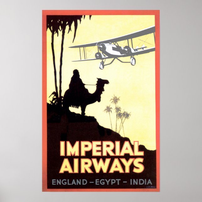 Póster AVISOS IMPERIALES vuelan a Inglaterra Egipto Anunc (Frente)