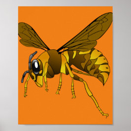 Póster avispón de avispón insectos abeja marrón