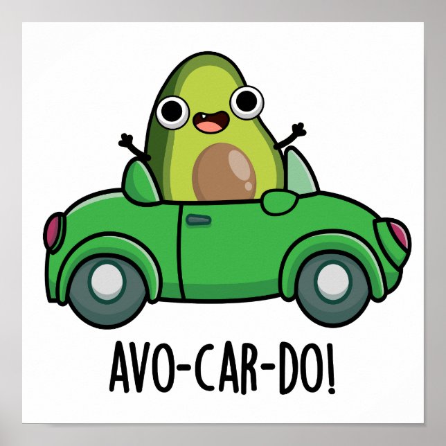 Póster Avo-car-do Chistes Divertidos de Aguacate  (Frente)