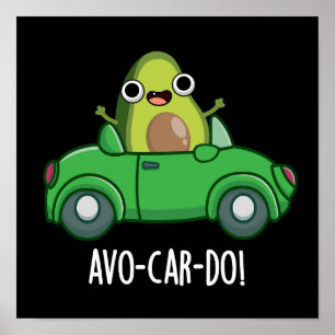 Póster Avo-car-do Chistes Divertidos de Aguacate con Fond