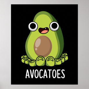 Póster Avoca-toes Chistes divertidos de aguacate con fond
