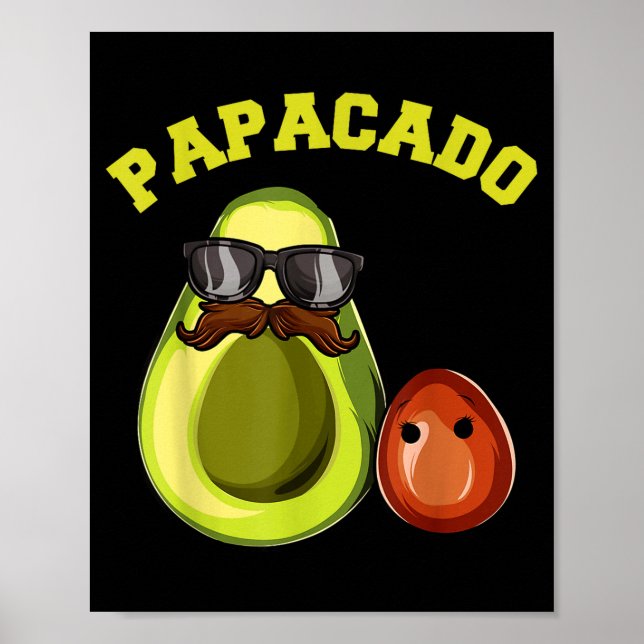 Póster Avocado Shirt For Men, Papacado Pregnancy Announce (Frente)