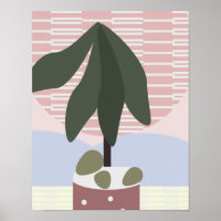 Avocado Tree Blush Geométrico Silenciado