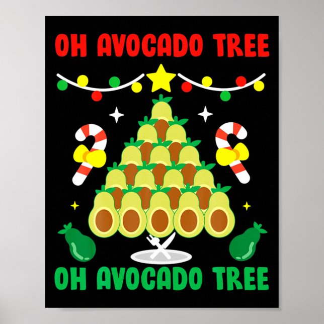 Póster Avocado Tree Funny Food Vegan Christmas Gift  (Frente)