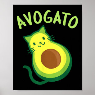 Póster Avogato Cat Aguacate - Funny Cinco De Mayo