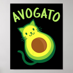 Póster Avogato Cat Aguacate - Funny Cinco De Mayo