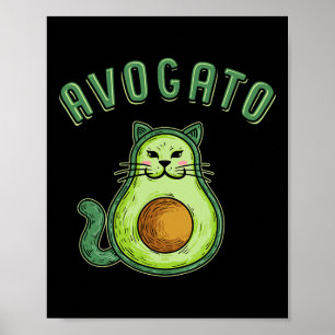 Póster Avogato - Funny Cinco De Mayo Gato Aguacate