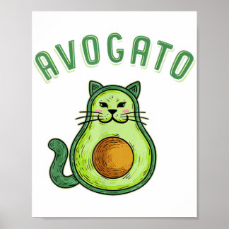 Póster Avogato - Gracioso gato Cinco de Mayo Aguacate