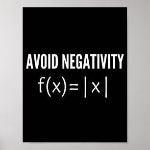 Póster avoid negativity math equation