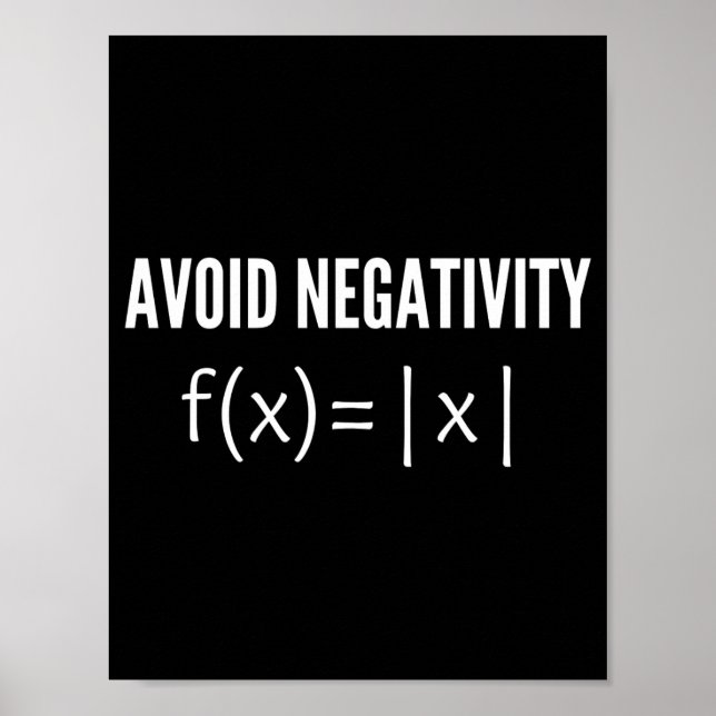 Póster avoid negativity math equation (Frente)