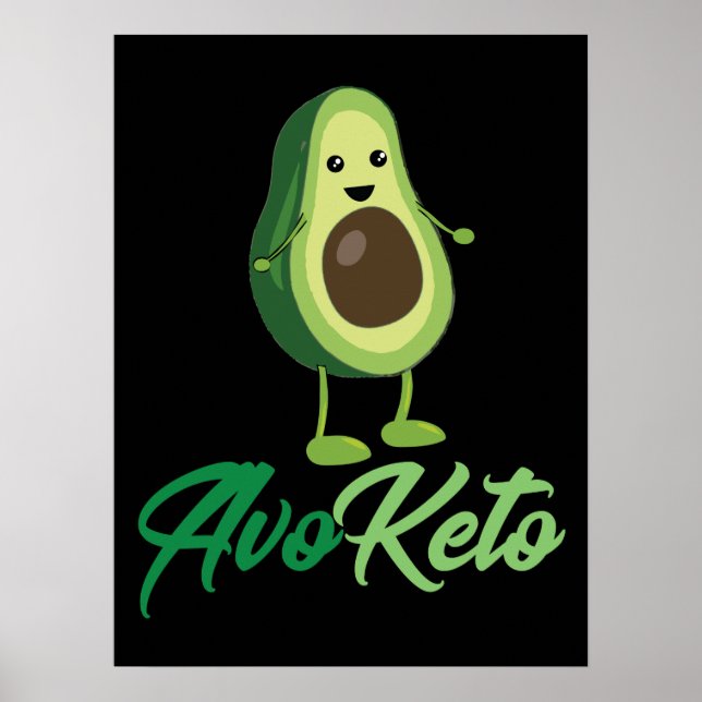Póster Avoketo - Funny Keto Aguacate (Frente)