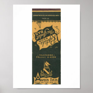 Póster Avon by the Sea NJ, Avon Inn 1950 Matchbook