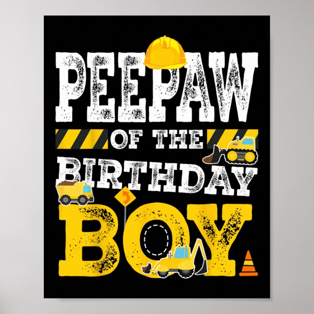 Póster Aw De La Construcción Familiar Del Niño De Cumplea (Frente)