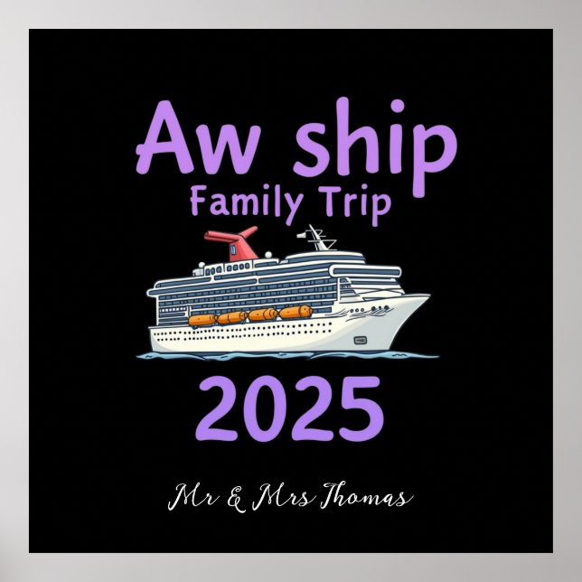Póster Aw Ship Family Trip 2025 Ultimate Cruise Adventure (Frente)