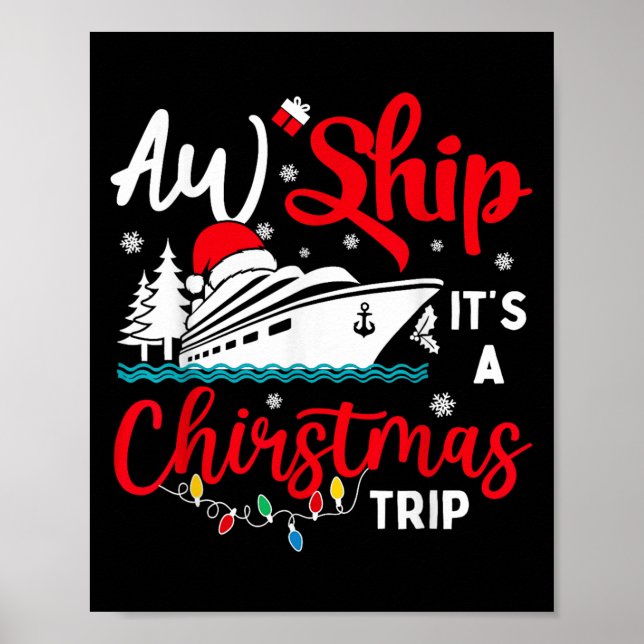 Póster Aw Ship Sus Navidades Viaje Cruise Xmas Luces Holi (Frente)