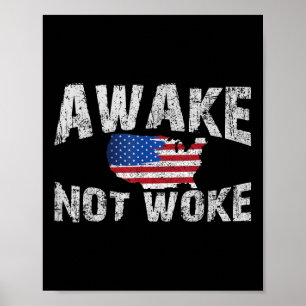 Póster Awake but Not Woke Usa 4 De Julio Patriotas Americ