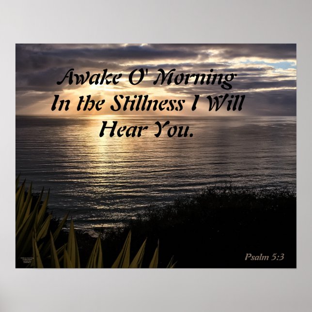 Póster Awake O Morning Psalm 5:3 Sunrise Matte Poster (Frente)
