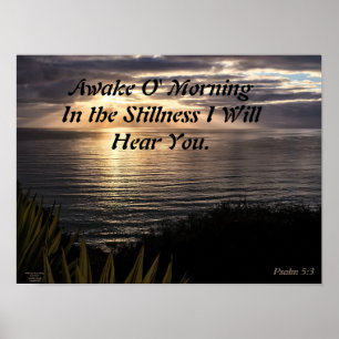 Póster Awake O Morning Psalm 5:3 Sunrise Matte Poster