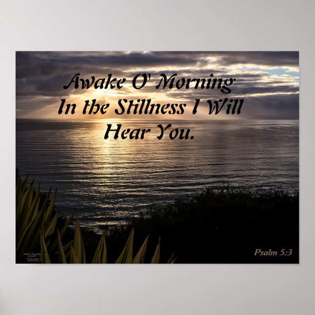 Póster Awake O Morning Psalm 5:3 Sunrise Matte Poster (Frente)