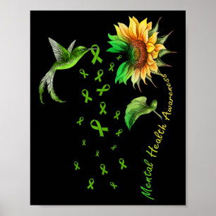 Póster Awarene De Salud Mental De Sunflower Hummingbird R