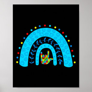 Póster Awareness Arcoíris Soporte Rompecabezas Amor Lengu