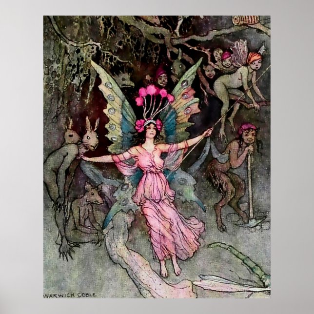 Póster “Away Down Under” de Warwick Goble (Frente)