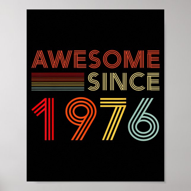 Póster Awesome 50 Birthday Decorations Men 50yr 1976 50th (Frente)