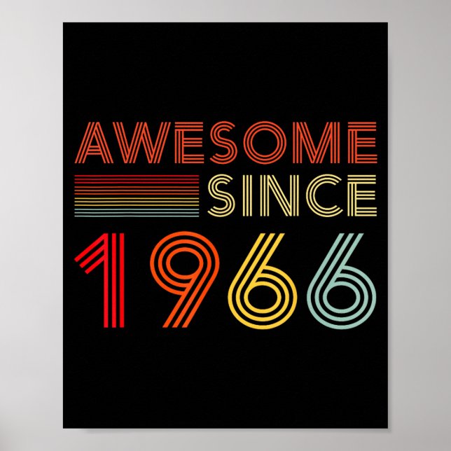 Póster Awesome 60 Birthday Decorations Men 60yr 1966 60th (Frente)