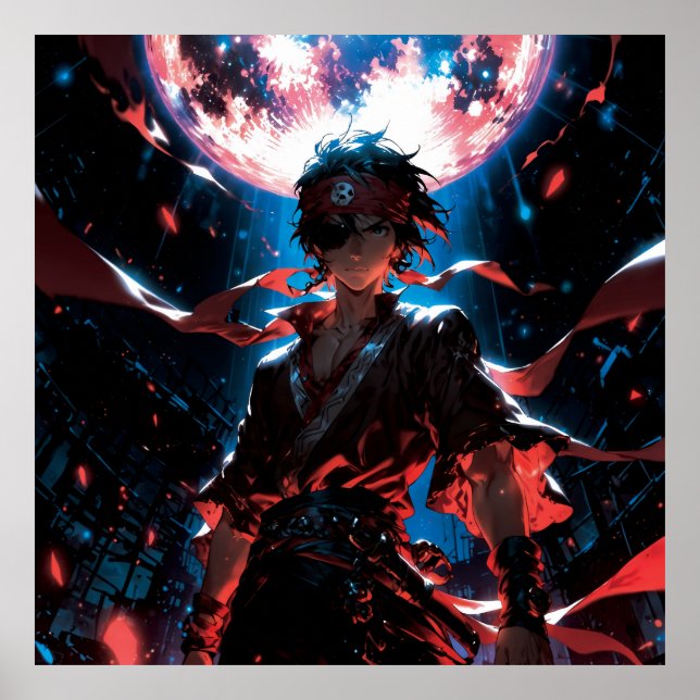 Póster Awesome anime character (Frente)