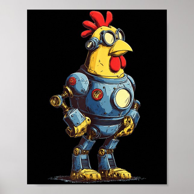 Póster Awesome Chicken Robot For Future Animals Lovers  (Frente)