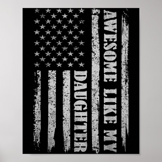 Póster Awesome Like My Daughter Men Funny For Dad Fathers (Frente)