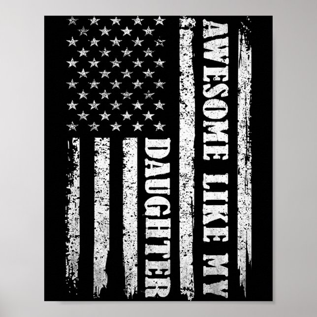 Póster Awesome Like My Daughter Men Funny For Dad Fathers (Frente)