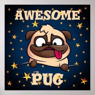 Póster Awesome Pug Poster