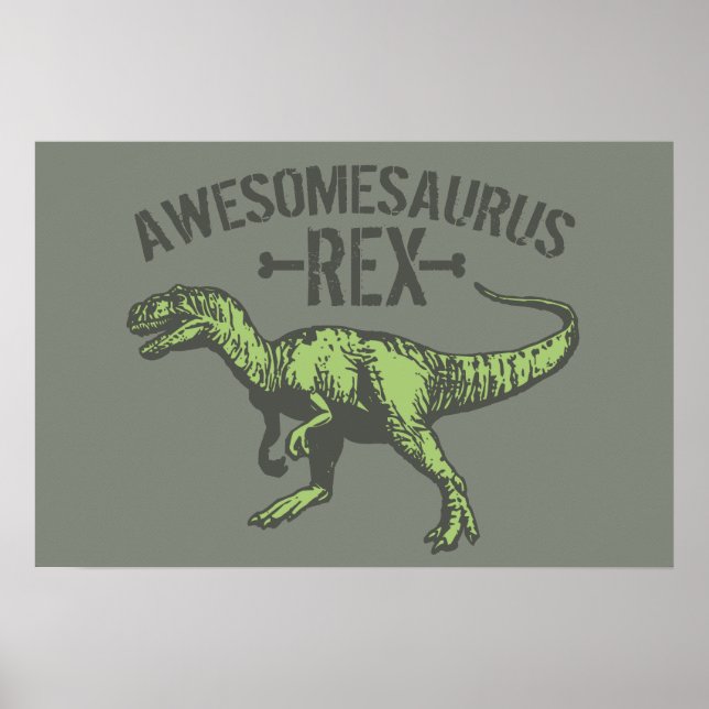 Póster Awesomesaurus Rex (Frente)